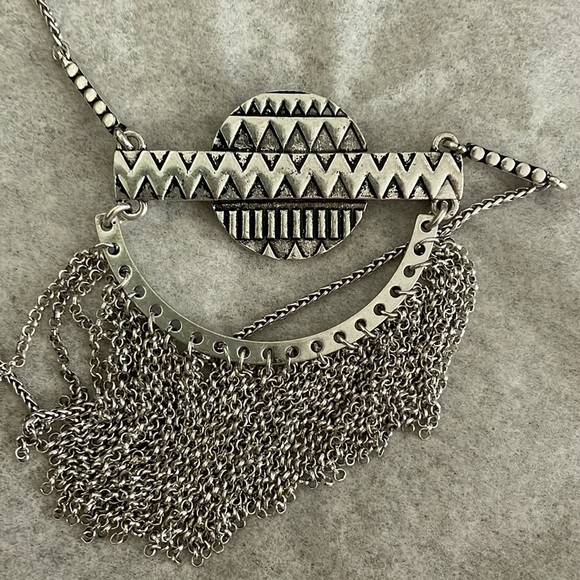 NWT Silver Tone Turquoise Fringe Pendant Necklace 22 + 2" - Picture 5 of 6